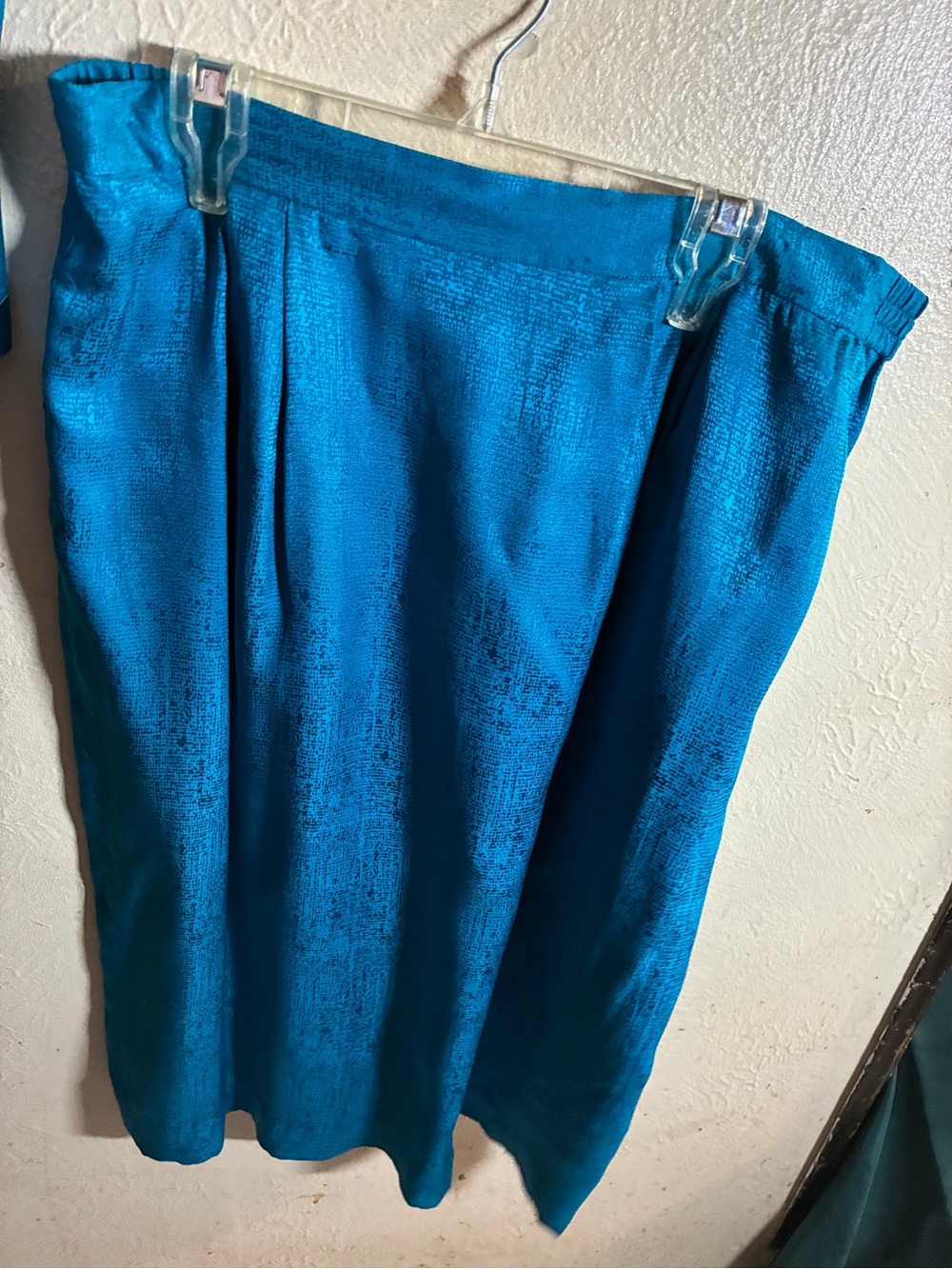 Silk Teal Button-Up Jacket & Skirt Set - Picture 11 of 14